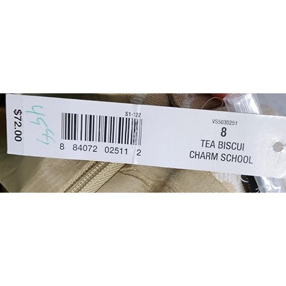 NWT Madison Studio Women's Pencil Skirt Pleated Back Beige Patterned Size 8 - Picture 9 of 10